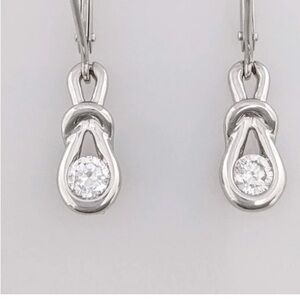 RS COVENANT Love Knot dangling earrings with 2ct Cz new in packaging